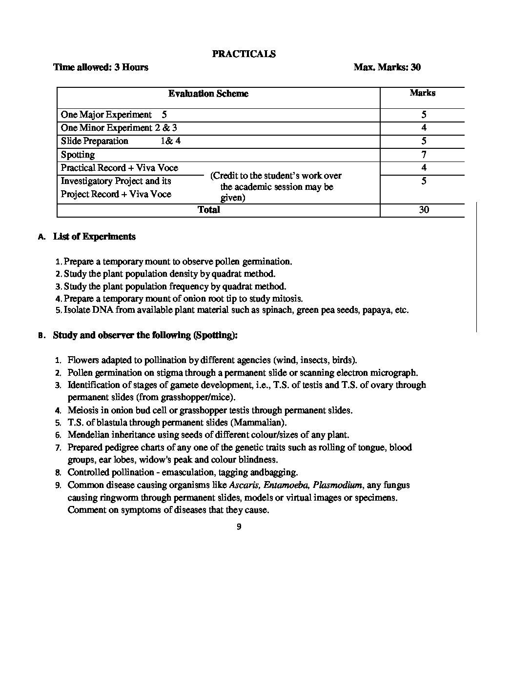 CBSE Biology Practical Class 12